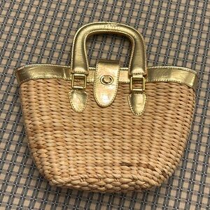Gold and Straw hand bag